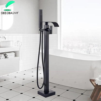 Shbshaimy Golden Floor Bathroom Bathtub Faucet Handshower Cold