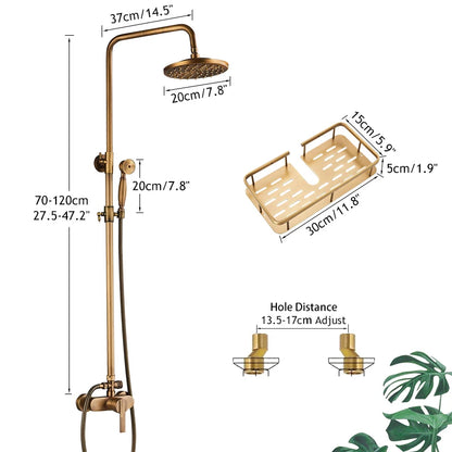 Antique Brass Style Shower Faucet Handle Handheld Shower
