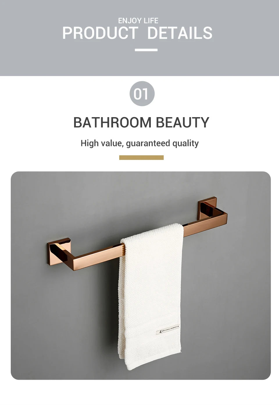 Bagnolux Rose Gold Stainless Steel Beautiful Wall Hook