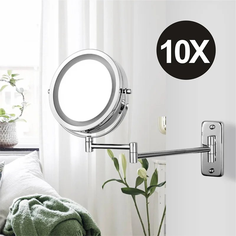 Folding Arm Extend Bathroom Mirror Led Light Inch