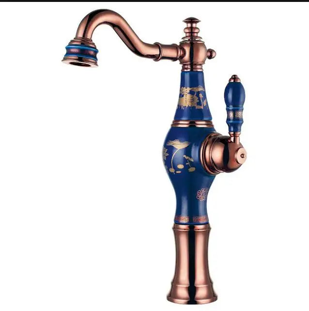 Arrivals Top-Grade Brass Jade Basin Sink Faucet Deck