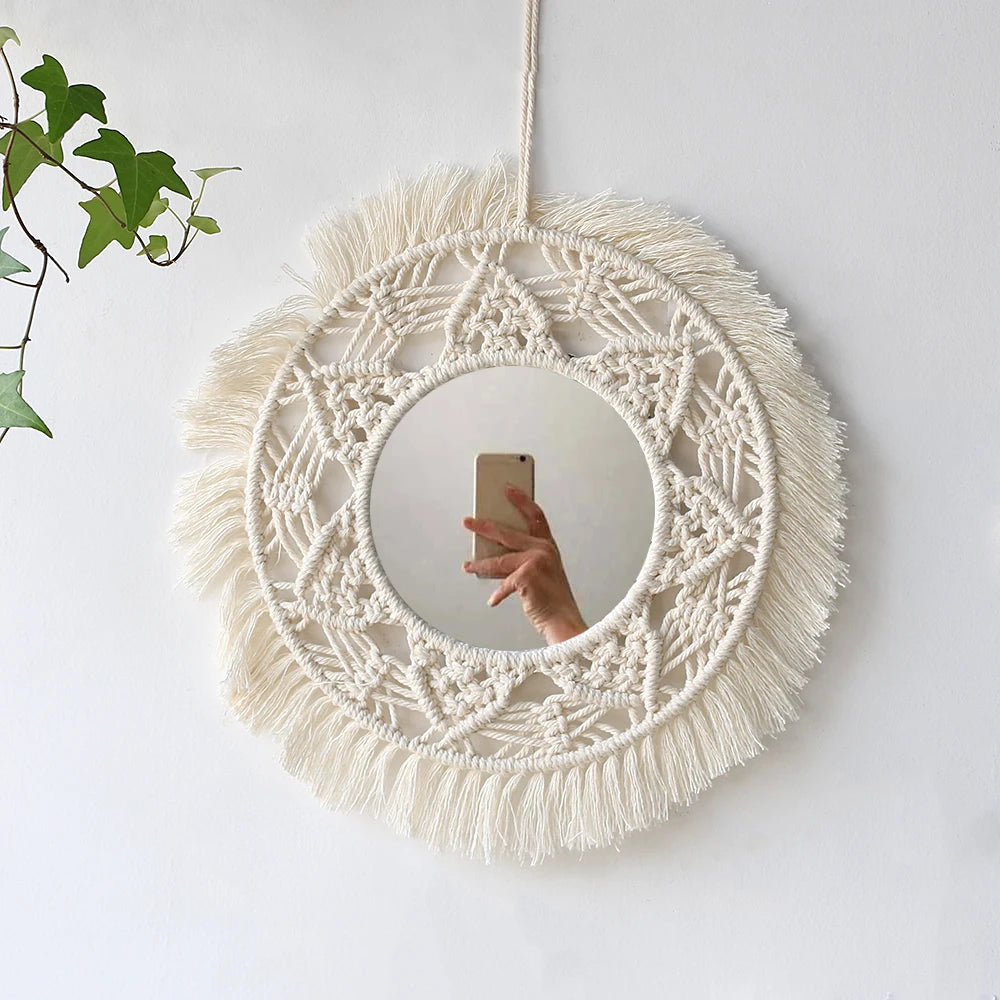 Wall Mirror Macrame Decorative Mirrors Boho Decor Wall