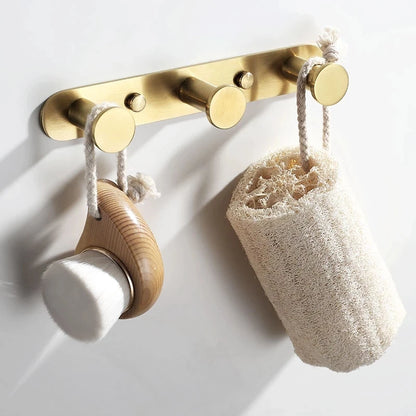 Brushed Gold/White/Matte Black Stainless Steel Hooks Bathroom