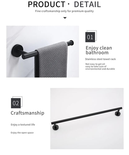 Bathroom Hardware Kit Towel Bar Wall Mount Matt