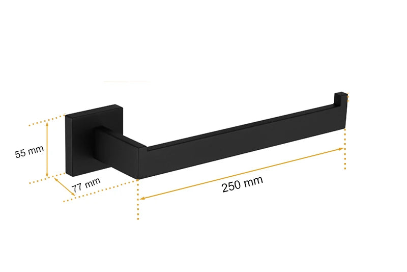 Black Bathroom Stainless Steel Wall Rack Towel Rack