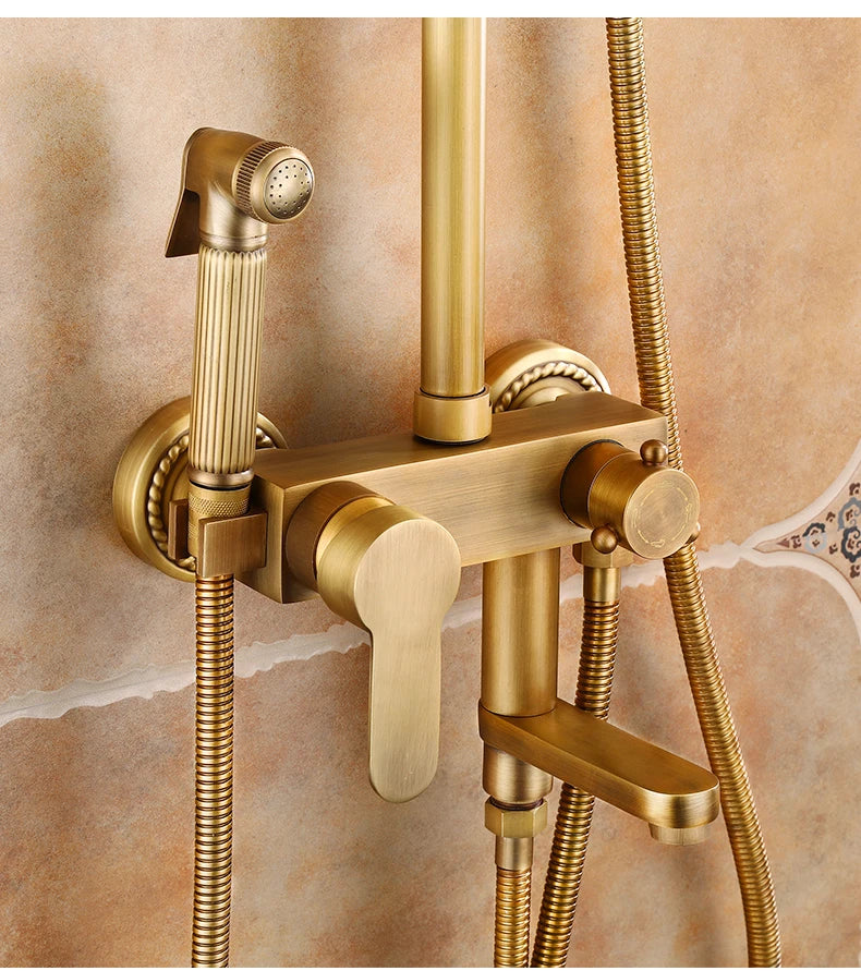 Rain Shower Bidet Spray Faucet Antique Bronze Finished