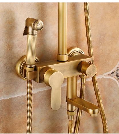Rain Shower Bidet Spray Faucet Antique Bronze Finished