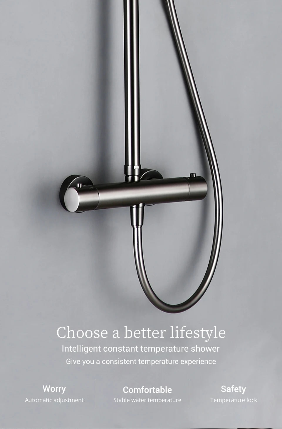 Thermostatic Shower Faucet Rain Head - 16 Inches