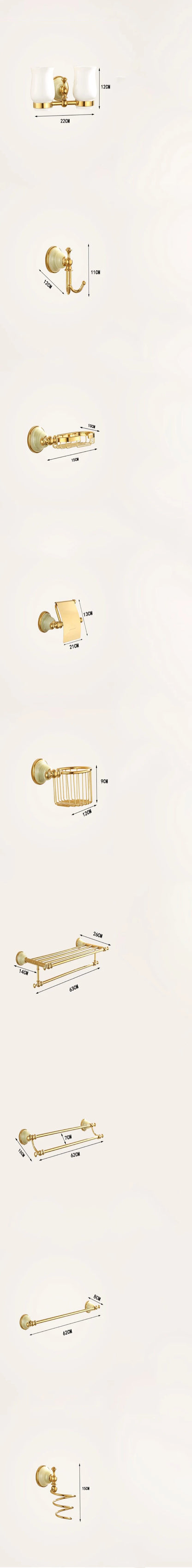 Tuqiu Bathroom Gold Bathroom Shelf Towel Rack Towel