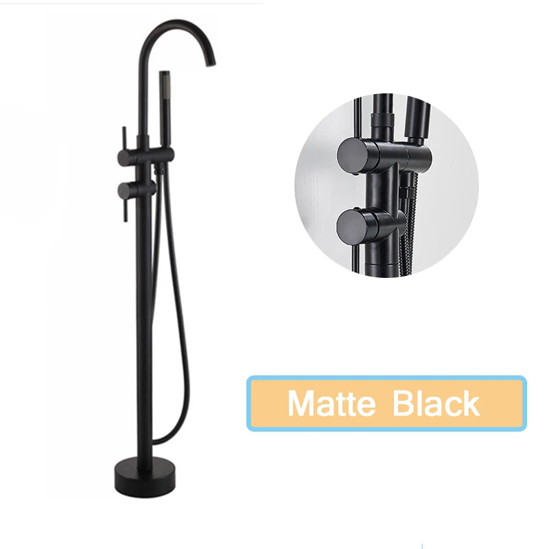Rozin Black Floor Standing Bathtub Faucet Colors Standing