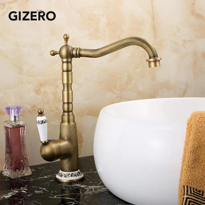 Antique Retro Faucet Basin Mixer Bathroom Cold Water