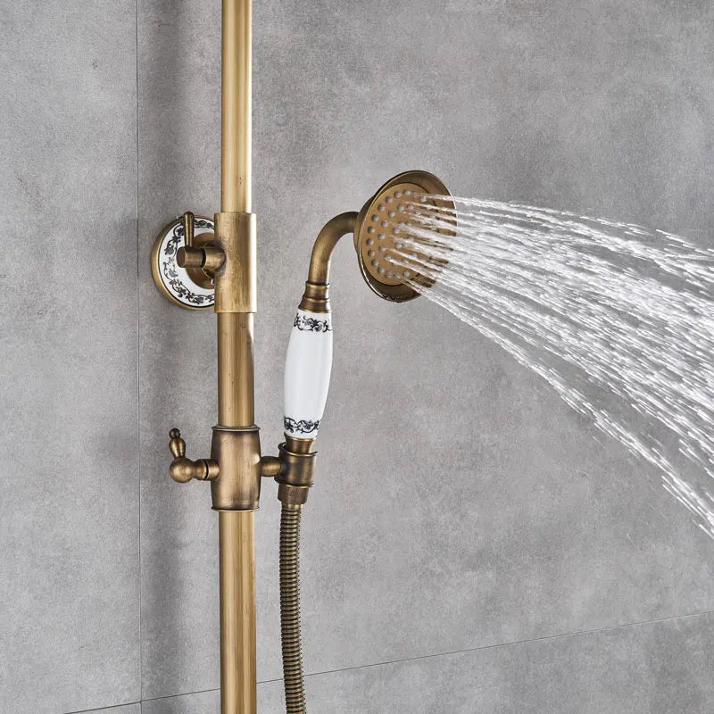 Classic Antique Brass Bathroom Shower Faucet Bathtub Shower