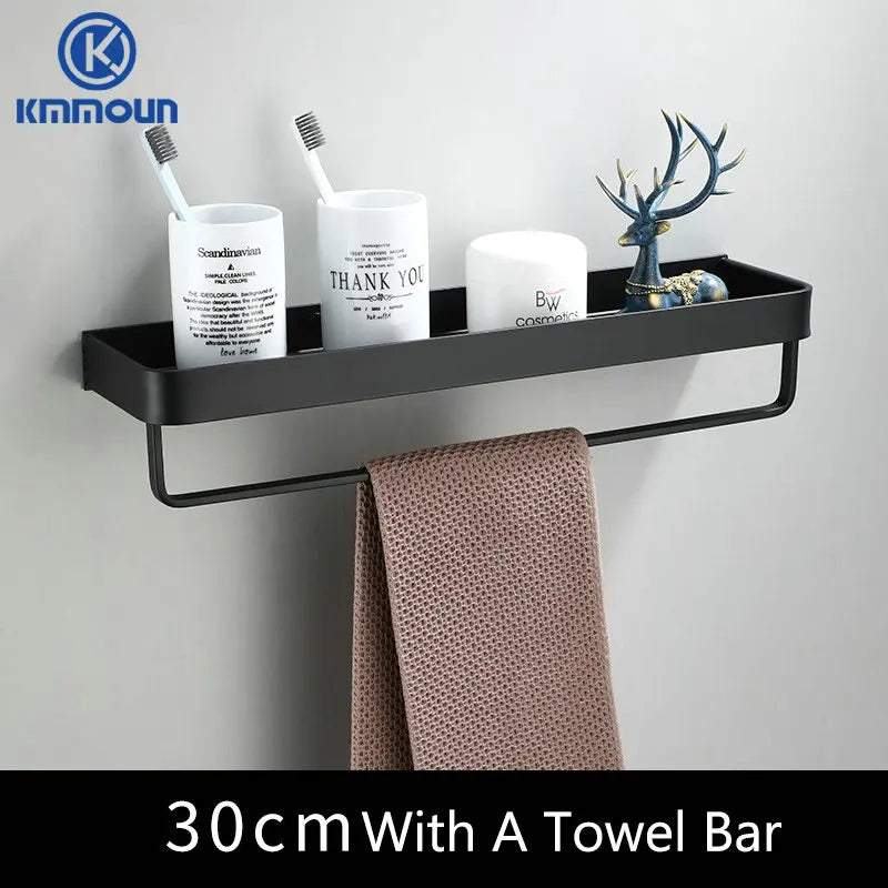 Black / White Bathroom Shelf Shampoo Holder Storage