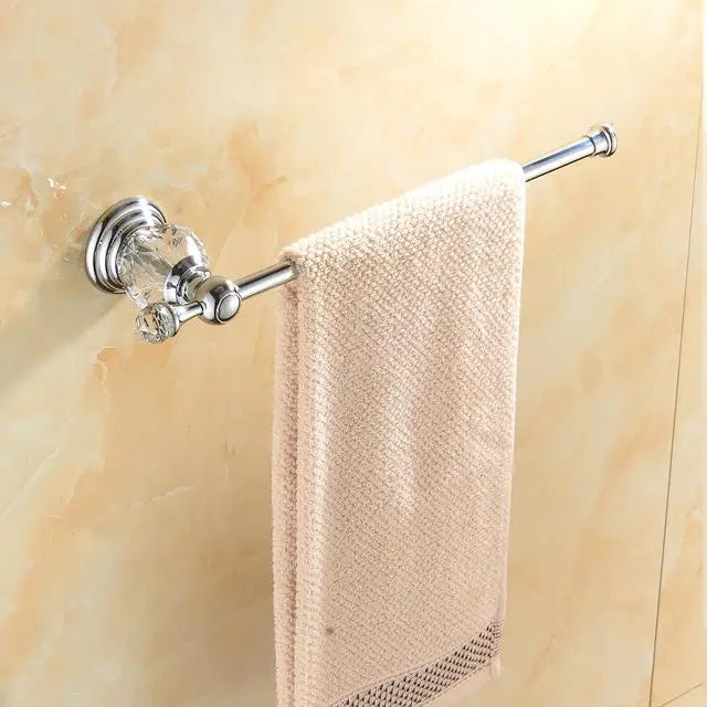 Brass Shower Shelf Toilet Paper Holder Silver Crystal
