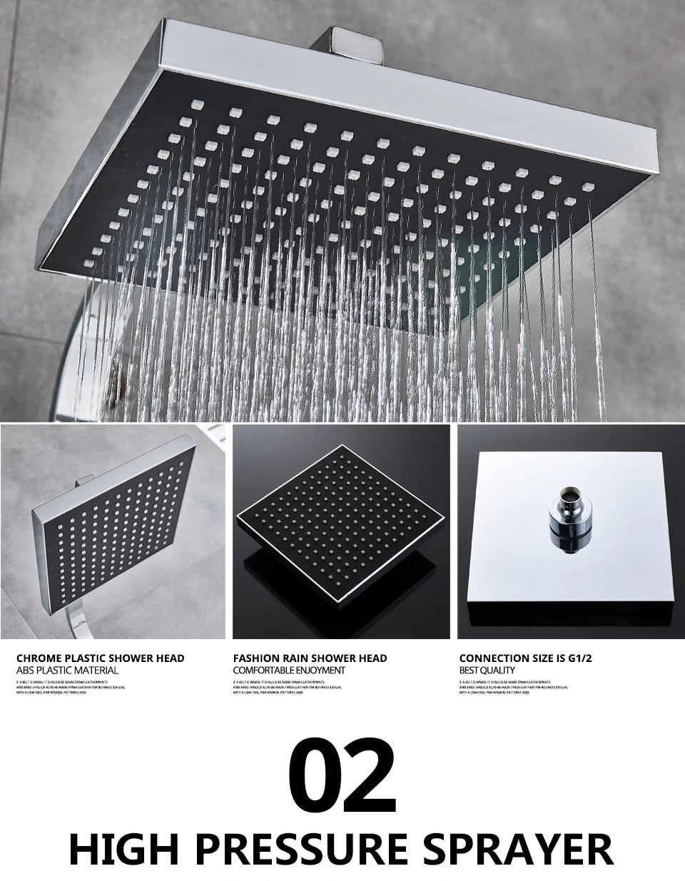 Uythner Bathroom Chrome/Black Shower Faucet Rotate Tub Spout