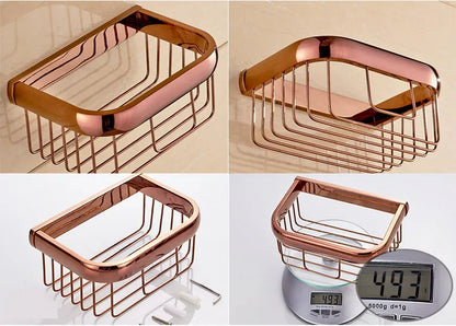 Rose Gold Double Towel Bars Bathroom Towel Ring