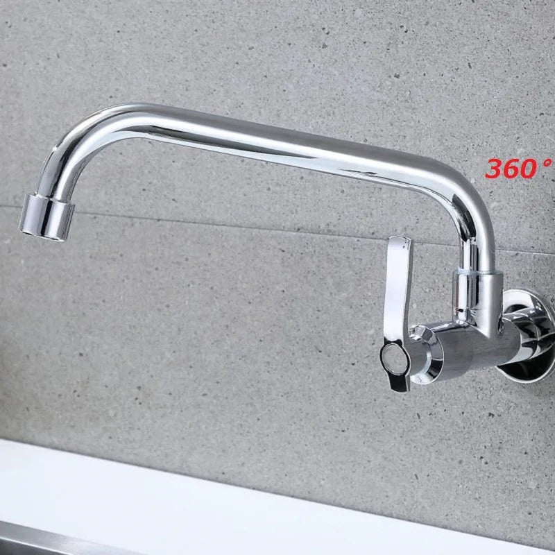 Wall Mount 360 Rotating Swivel Basin Sink Faucet