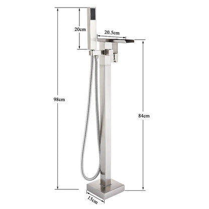 Shbshaimy Golden Floor Bathroom Bathtub Faucet Handshower Cold