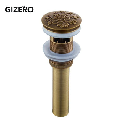 Antique Finish Brass Bathroom Lavatory Basin Sink Pop-Up