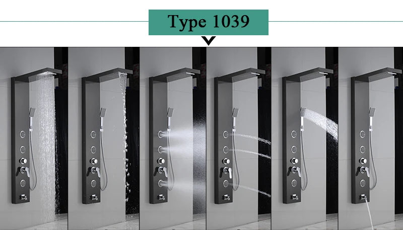 Luxury Led Shower Panel Spa Massage Jet Shower
