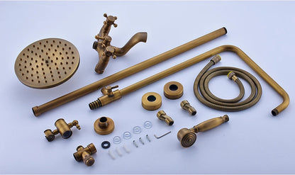 Rozin Brass Antique Bathroom Shower Faucet Wall Mount