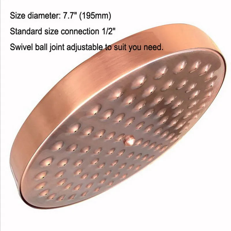 Antique Red Copper Brass Bathroom Rain Shower Head