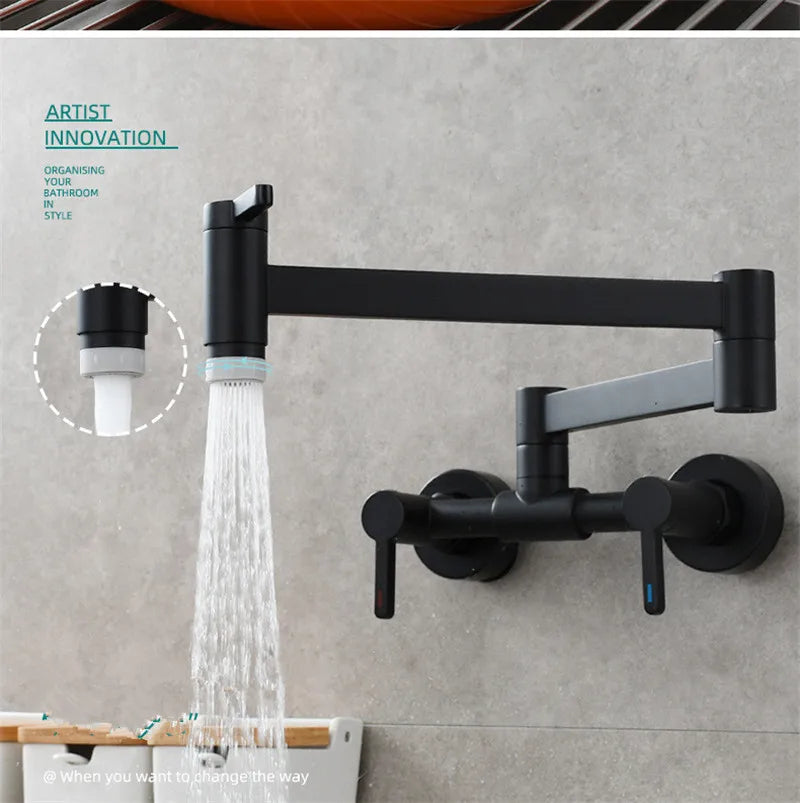 Pot Filler Tap Wall Mounted Foldable Faucet Cold
