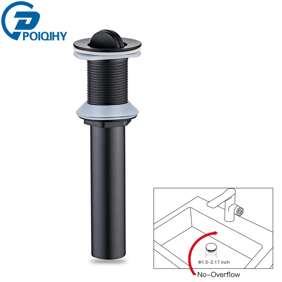 Poiqihy Matte Black Bathroom Lavatory Basin Sink Pop