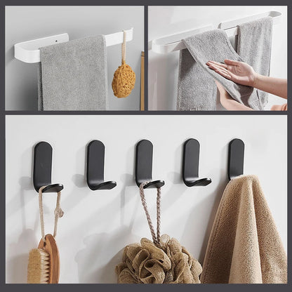 30-50cm Black Bath Towel Holder Bathroom Towel Rack