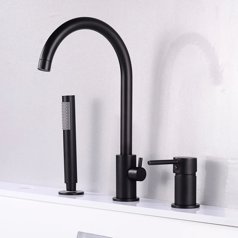 Ellen Bathtub Faucets Holes Black Cold Bath Shower