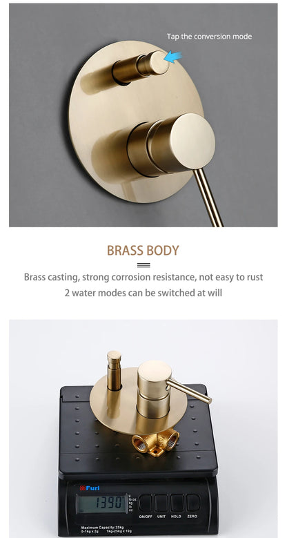 Shower System Wall Mount Bathroom Bath Faucet Brass