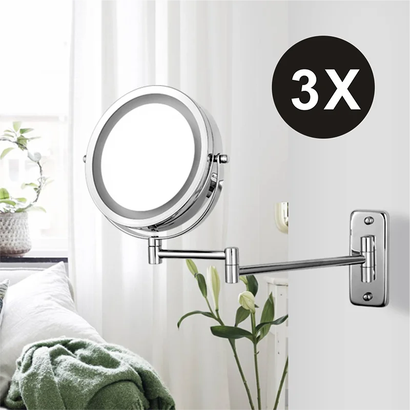 Folding Arm Extend Bathroom Mirror Led Light Inch