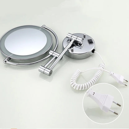 Silver Brass Dual Side Led Light Bathroom Mirror