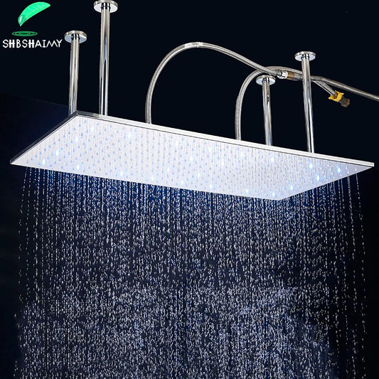 Shbshaimy Chrome Shower Head Led Light 40 80cm