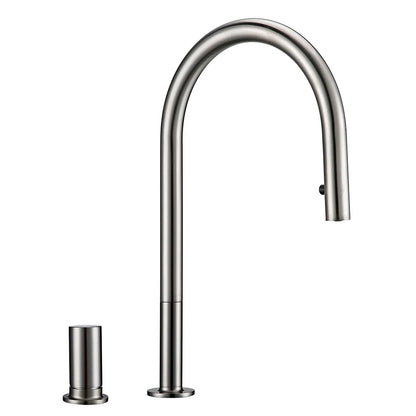 Pull Down Sink Faucet Brushed Gunmetal Black Handle