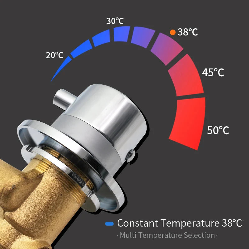 Way Output Thermostatic Brass Shower Faucets Wall Mounted