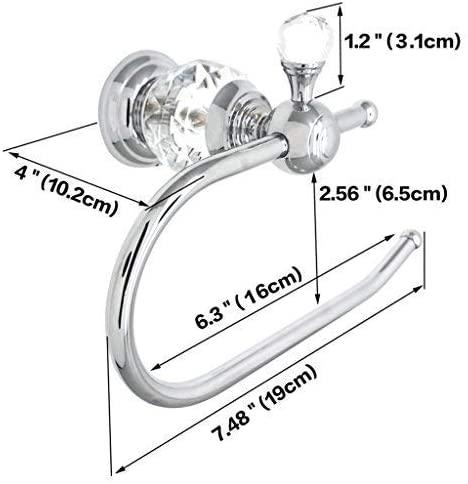 Brass Shower Shelf Toilet Paper Holder Silver Crystal