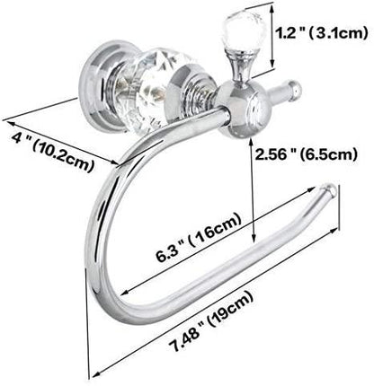 Brass Shower Shelf Toilet Paper Holder Silver Crystal