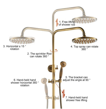 Rain Shower Bidet Spray Faucet Antique Bronze Finished