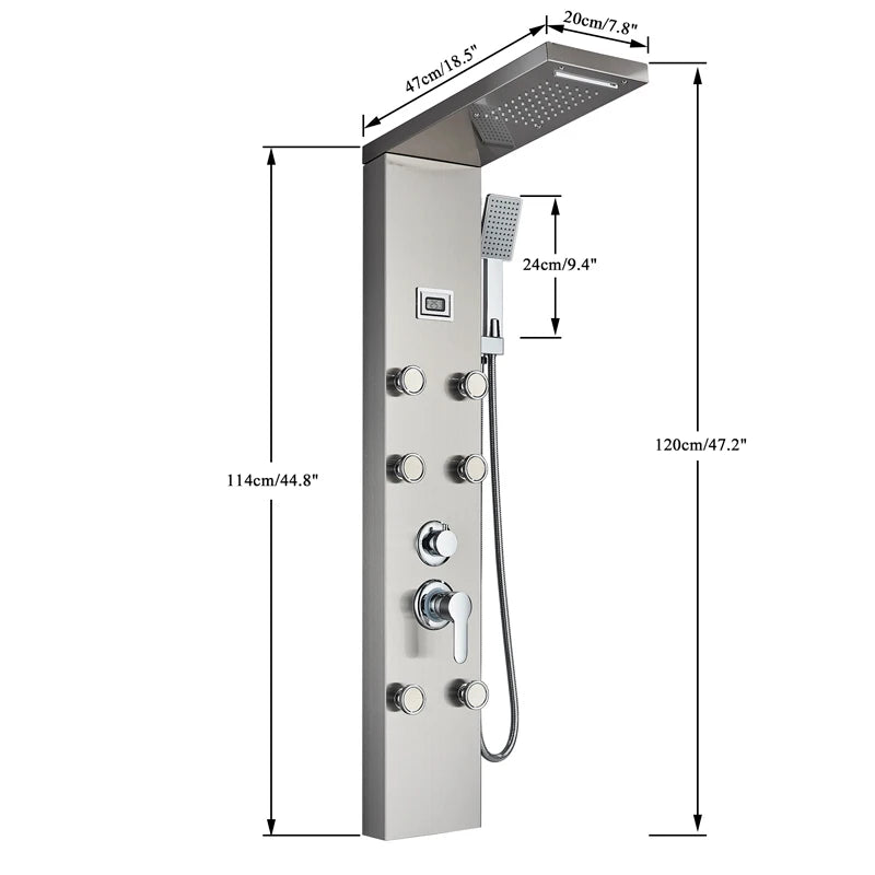 Led Shower Panel Digital Display Shower Faucet System