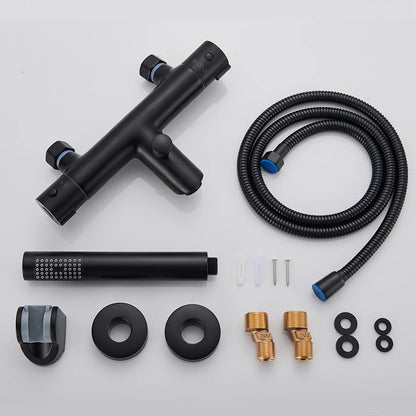 Chrome Telephone Type Wall-Mounted Thermostatic Shower Faucet