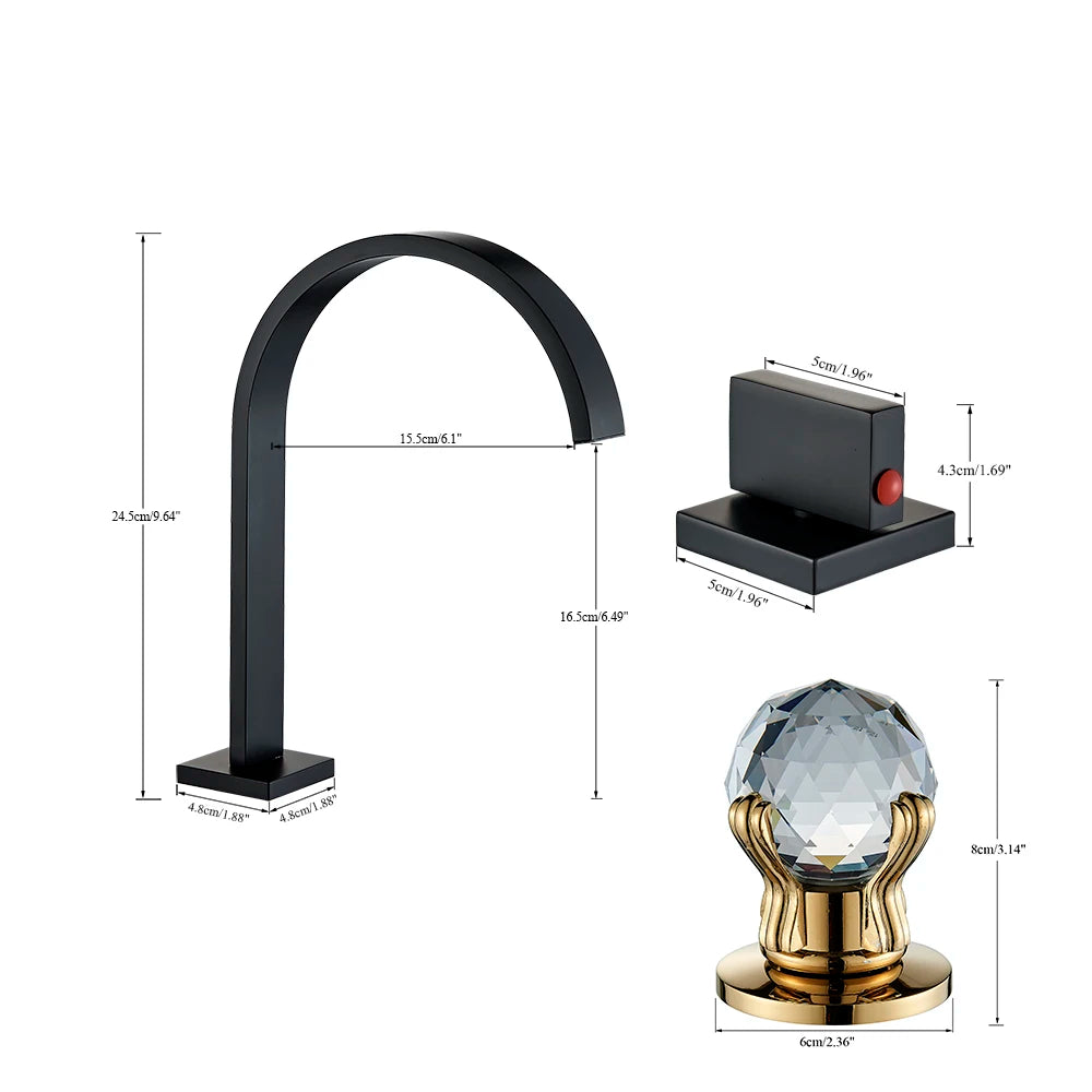 Black Bathroom Basin Faucet Cold Water Mixer Faucets