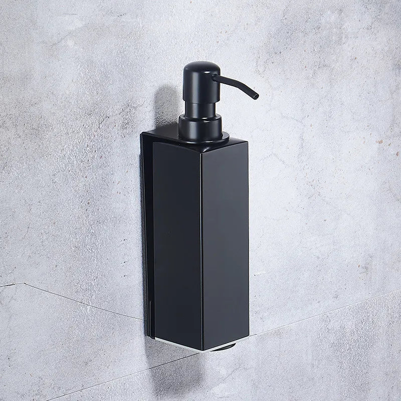 Black Liquid Soap Dispenser Shampoo Hotel Bathroom Wall