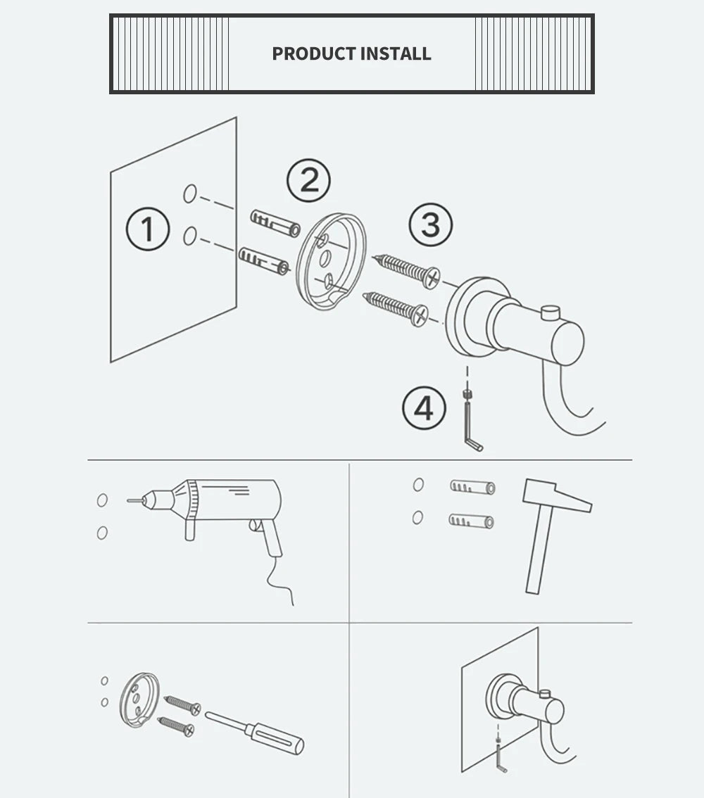 Bathroom Hardware Black Robe Hook Towel Rail Bar