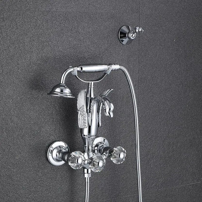 Luxury Golden Bathroom Swan Bathtub Faucet Wall Mounted