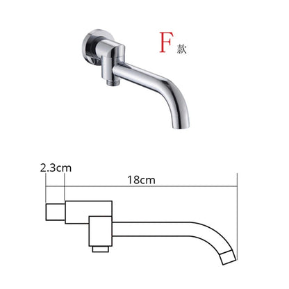 Becola Wall Mounted Faucet Spout Square Round Brass