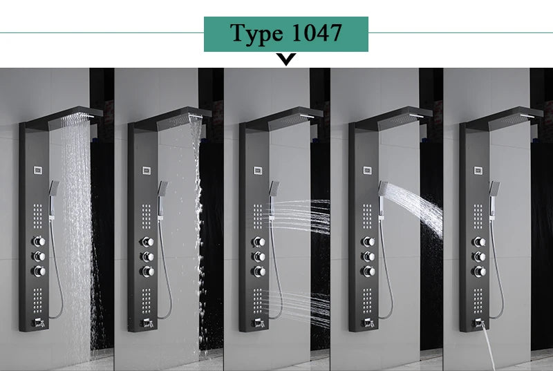Luxury Led Shower Panel Spa Massage Jet Shower