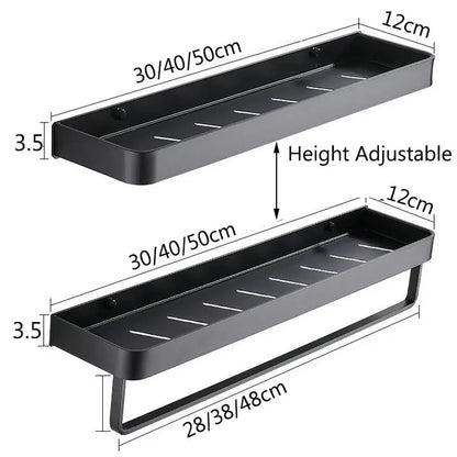 Black / White Bathroom Shelf Shampoo Holder Storage