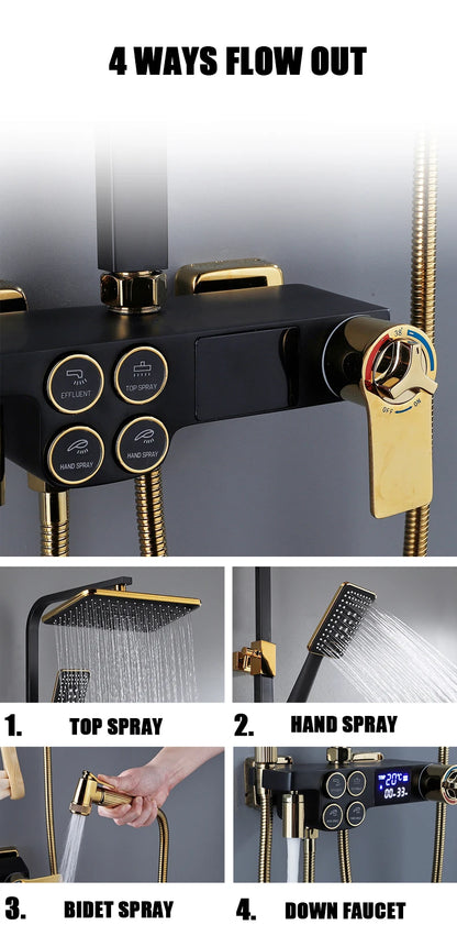 Cold Shower System Bathroom Led Digital Shower Wall