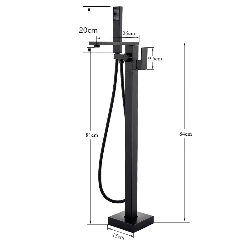 Shbshaimy Golden Floor Bathroom Bathtub Faucet Handshower Cold